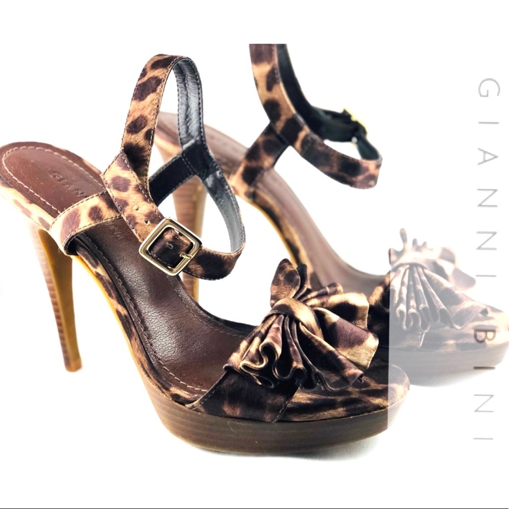 GIANNA BINI | Silk faux animal print | Peep Toe